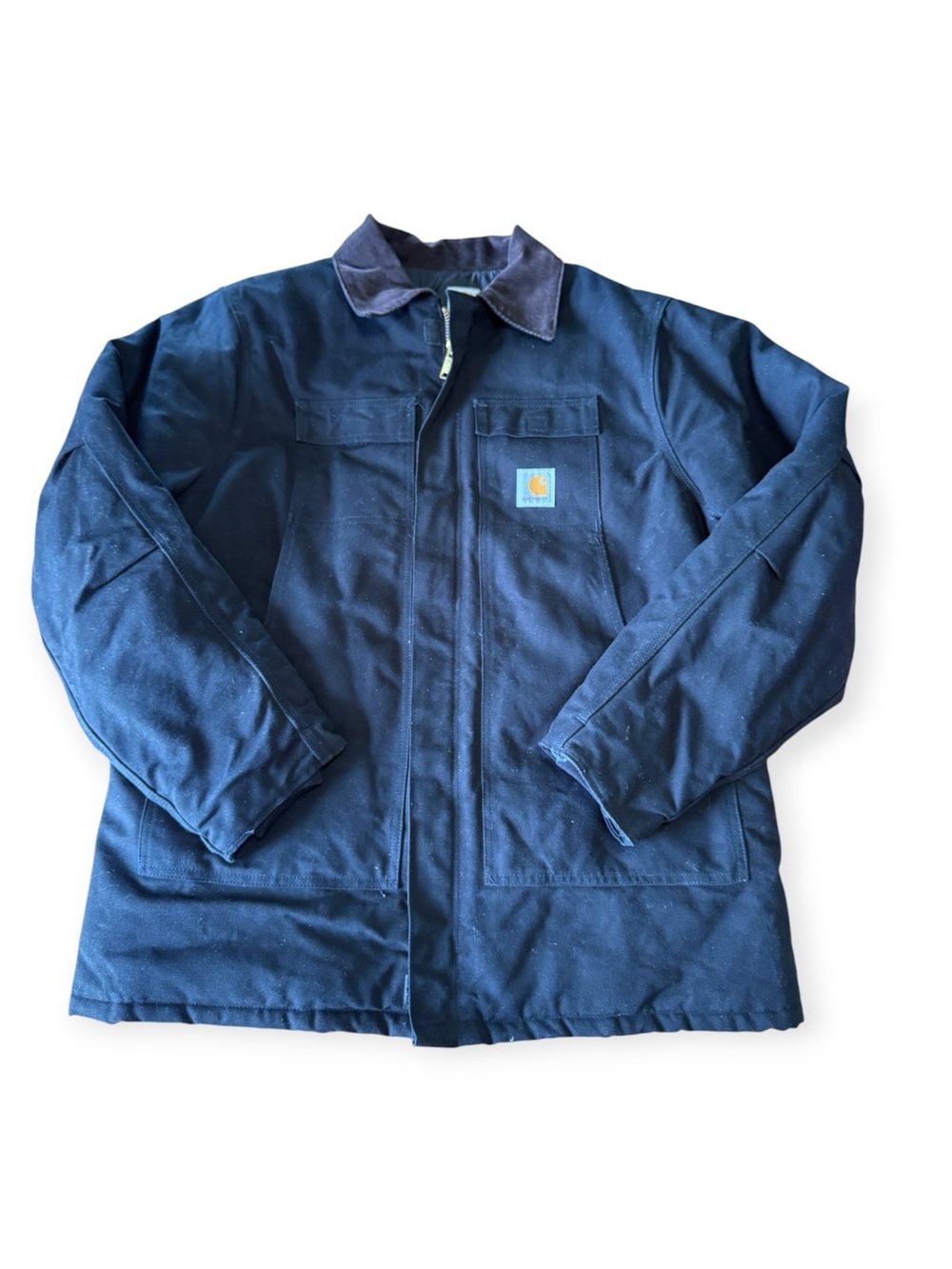 Vtg Carhartt Traditional Duck Arctic Chore Barn Jacket USA Made C03 BLK 48 Tall